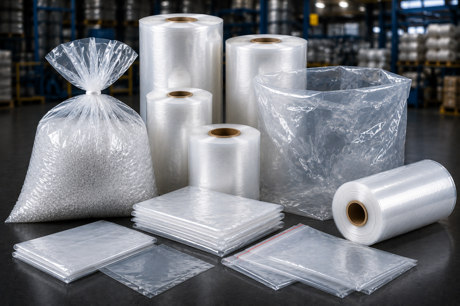 Embalagens e bobinas plásticas em PEBD transparente